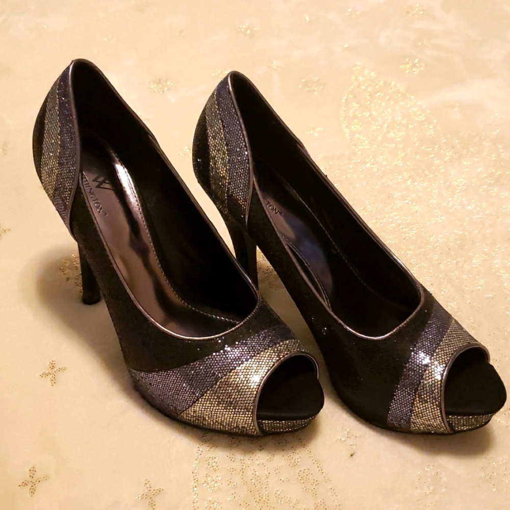 Worthington Black/Gray/Silver Sparkle, 4" Heels